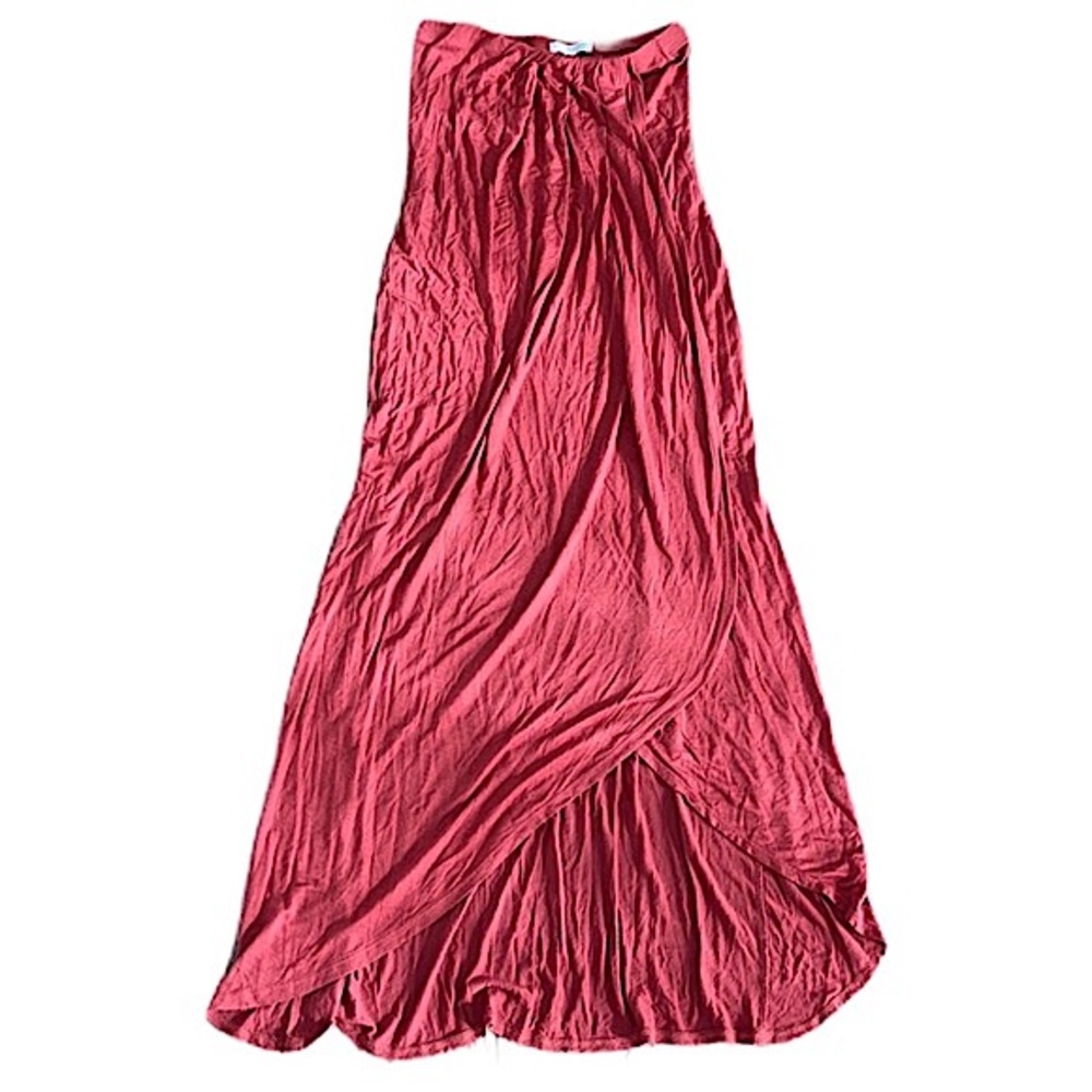 Cognac Coral Maxi Asymmetrical Lightweight Skirt